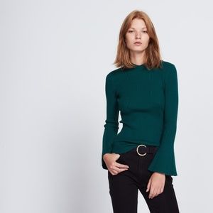 Sandro Wool Hooded Jumper Sweater Trumpet Slv NEW